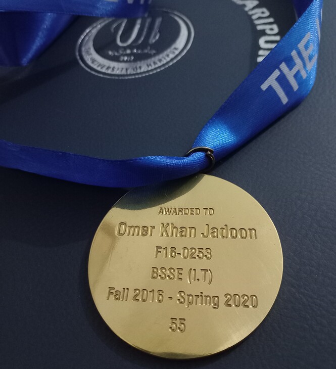 gold medal omer khan jadoon